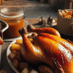 Poulet rôti au caramel au beurre salé avec son caramel