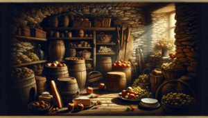 Le cellier illustration du livre recettes et fables de nos terroirs