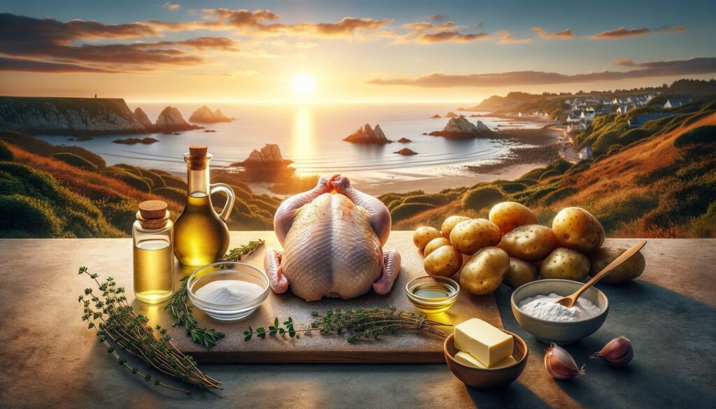 Les ingrédients poulet rôti au caramel au beurre salé